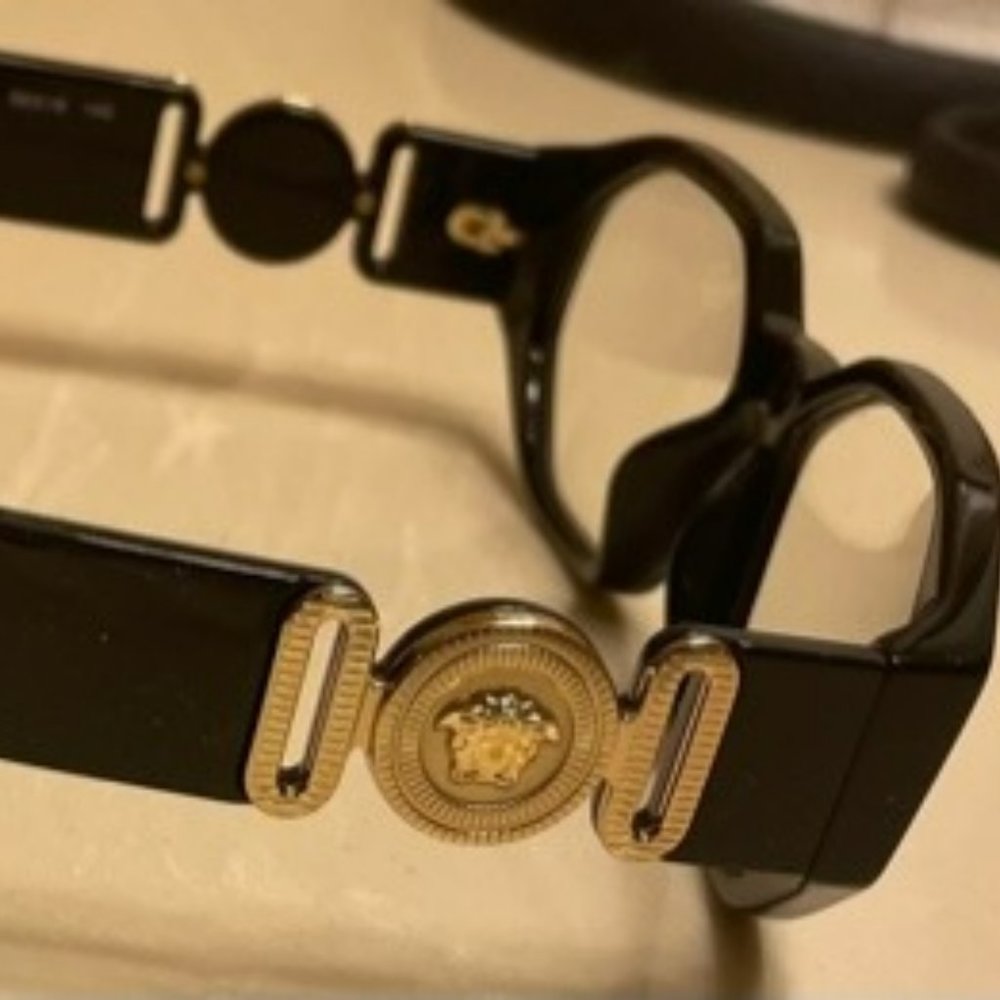 Versace Men Rectangler Medusa Frames Black/Gold